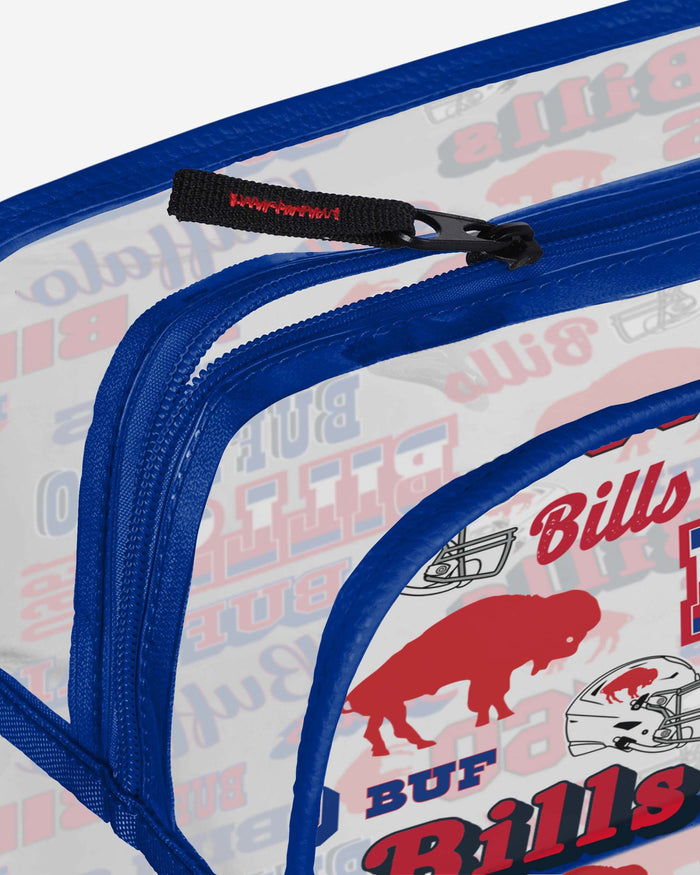 Buffalo Bills Repeat Retro Print Clear Cosmetic Bag FOCO - FOCO.com