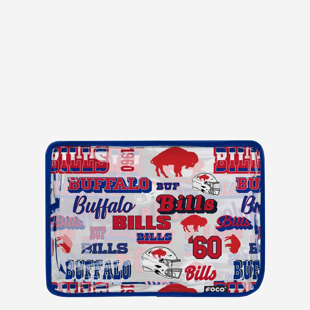 Buffalo Bills Repeat Retro Print Clear Cosmetic Bag FOCO - FOCO.com