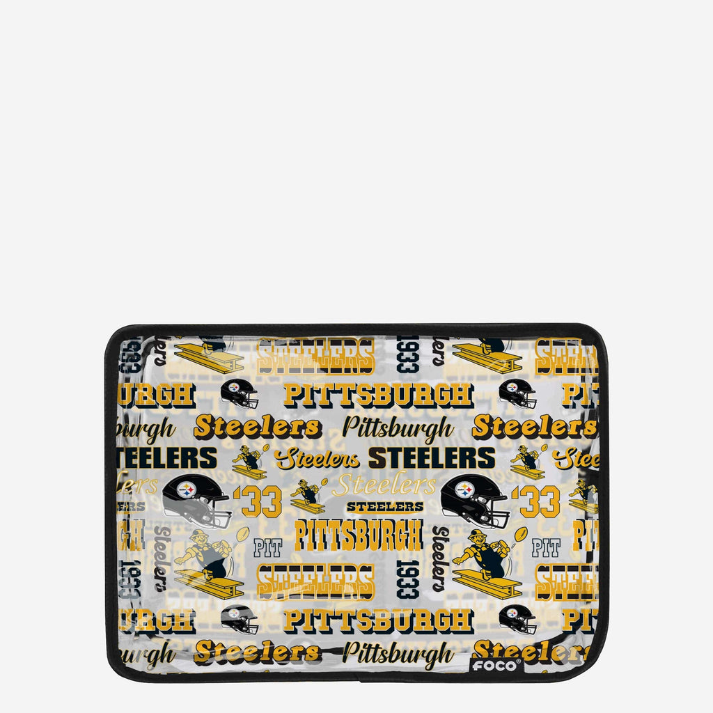 FOCO Pittsburgh Steelers Repeat Retro Print Clear Cosmetic Bag Clear 4