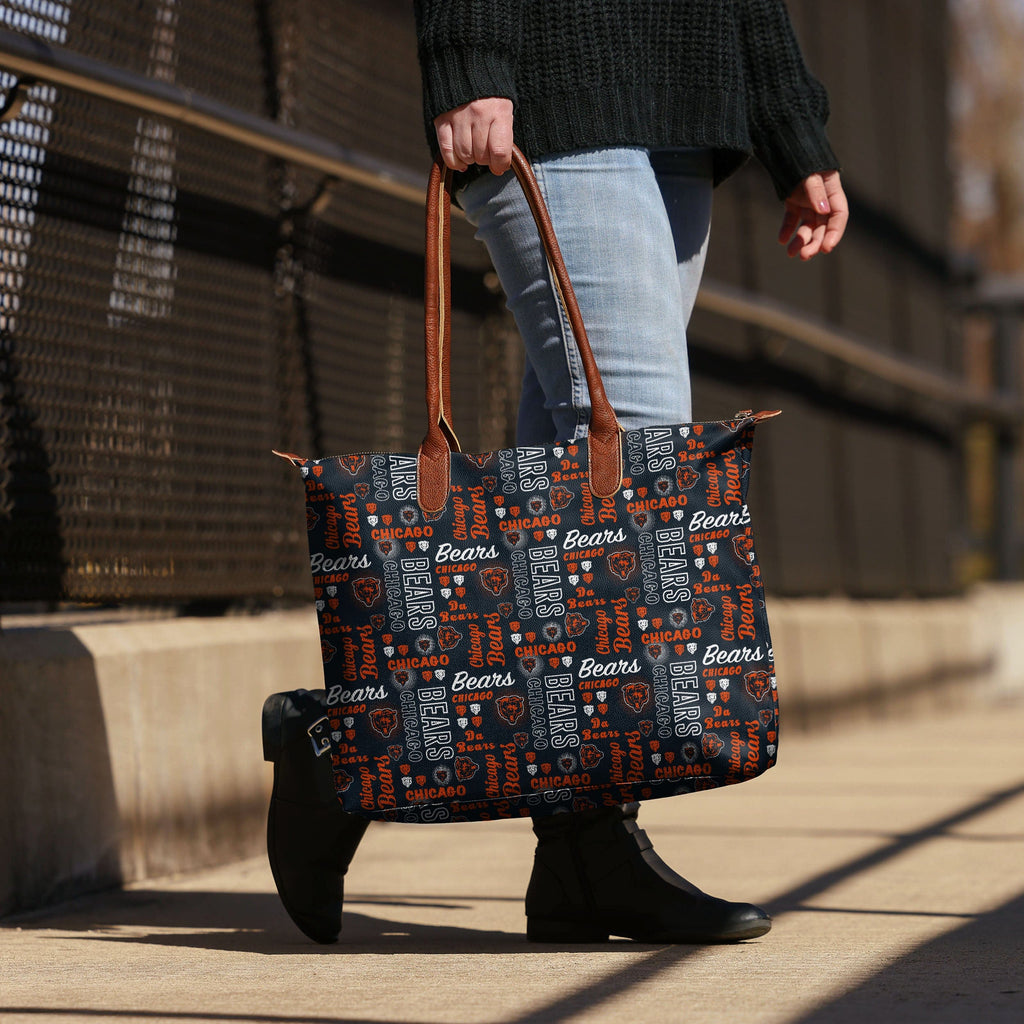 Chicago Bears Spirited Style Printed Collection Tote Bag FOCO