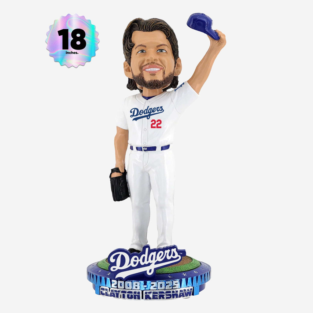 Clayton Kershaw Los Angeles Dodgers Retirement 18 Inch Bobblehead FOCO
