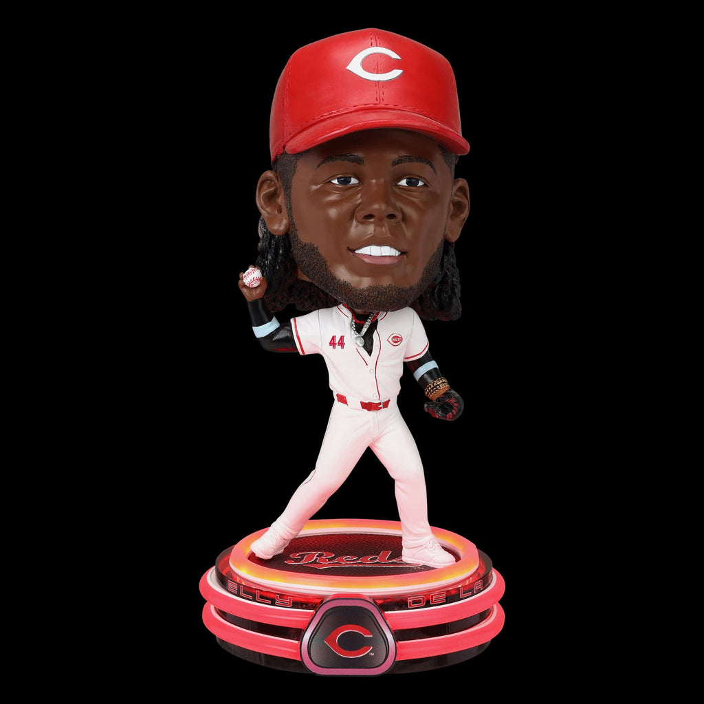 FOCO Elly De La Cruz Cincinnati Reds LED Neon Bighead Bobblehead 3