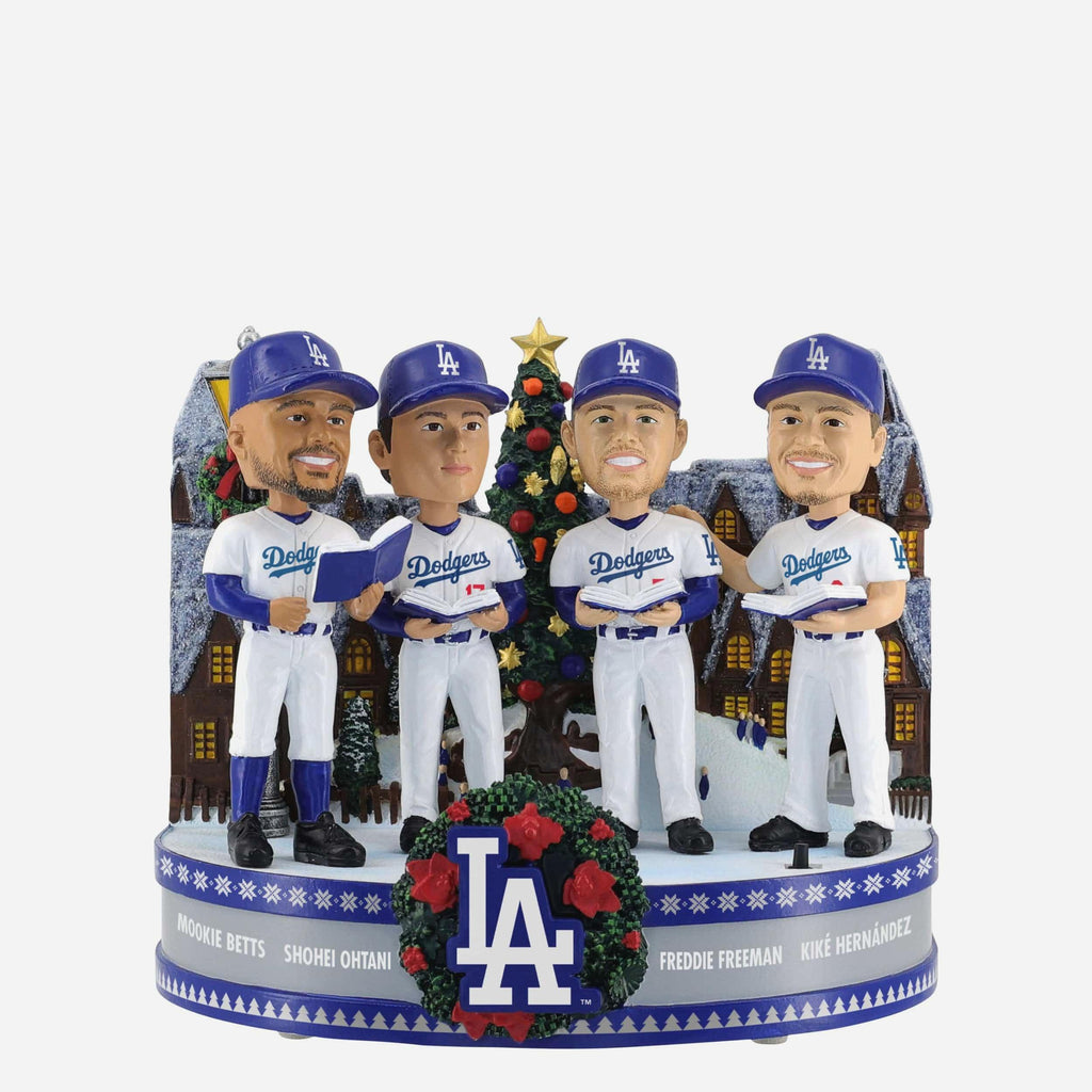 FOCO Los Angeles Dodgers Christmas Carol Mini Wackelfiguren-Szene 2