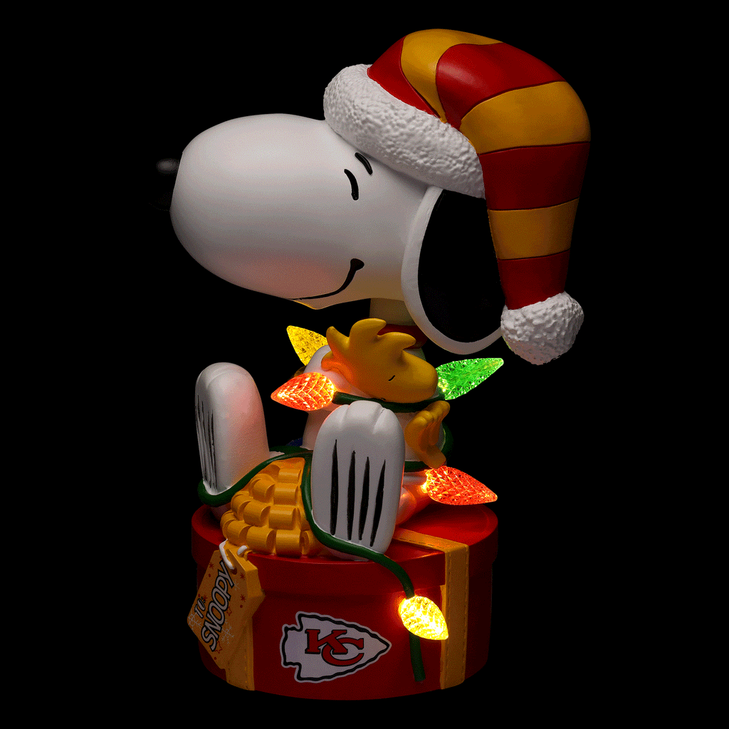 Kansas City Chiefs Snoopy & Woodstock Peanuts Christmas Light Up