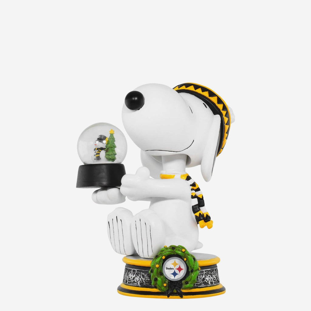 Pittsburgh Steelers Snoopy Peanuts Snow Globe Bobblehead FOCO