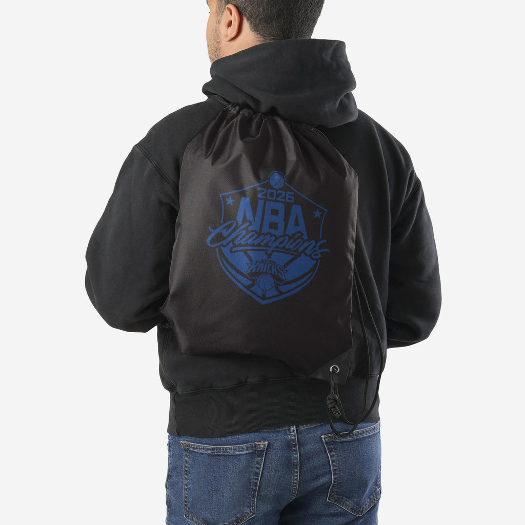 New York Knicks 2026 NBA Champions Team Logo Drawstring Backpack FOCO