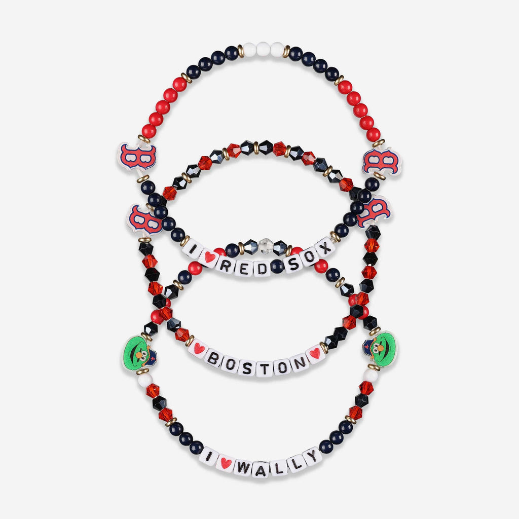 FOCO Boston Red Sox 3 Pack Friendship Bracelet Women 2