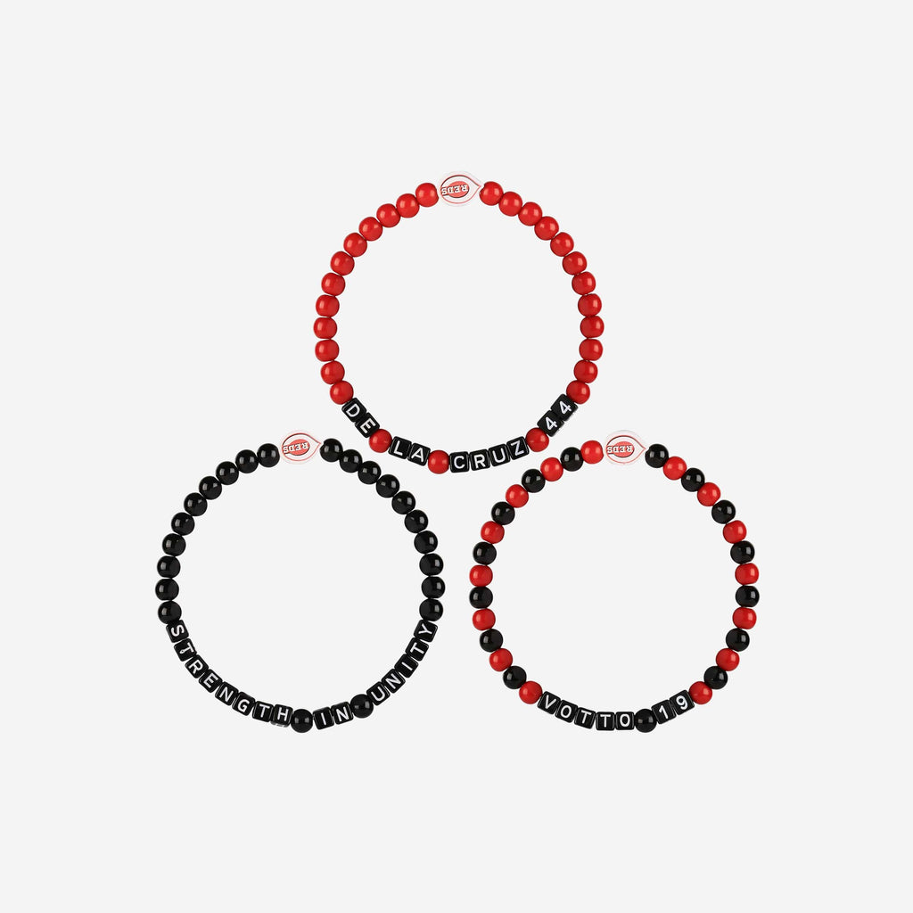 Joey Votto & Elly De La Cruz Cincinnati Reds 3 Pack Player Beaded