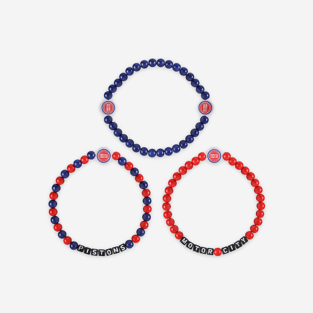 Detroit Pistons Pack Beaded Friendship Bracelet FOCO