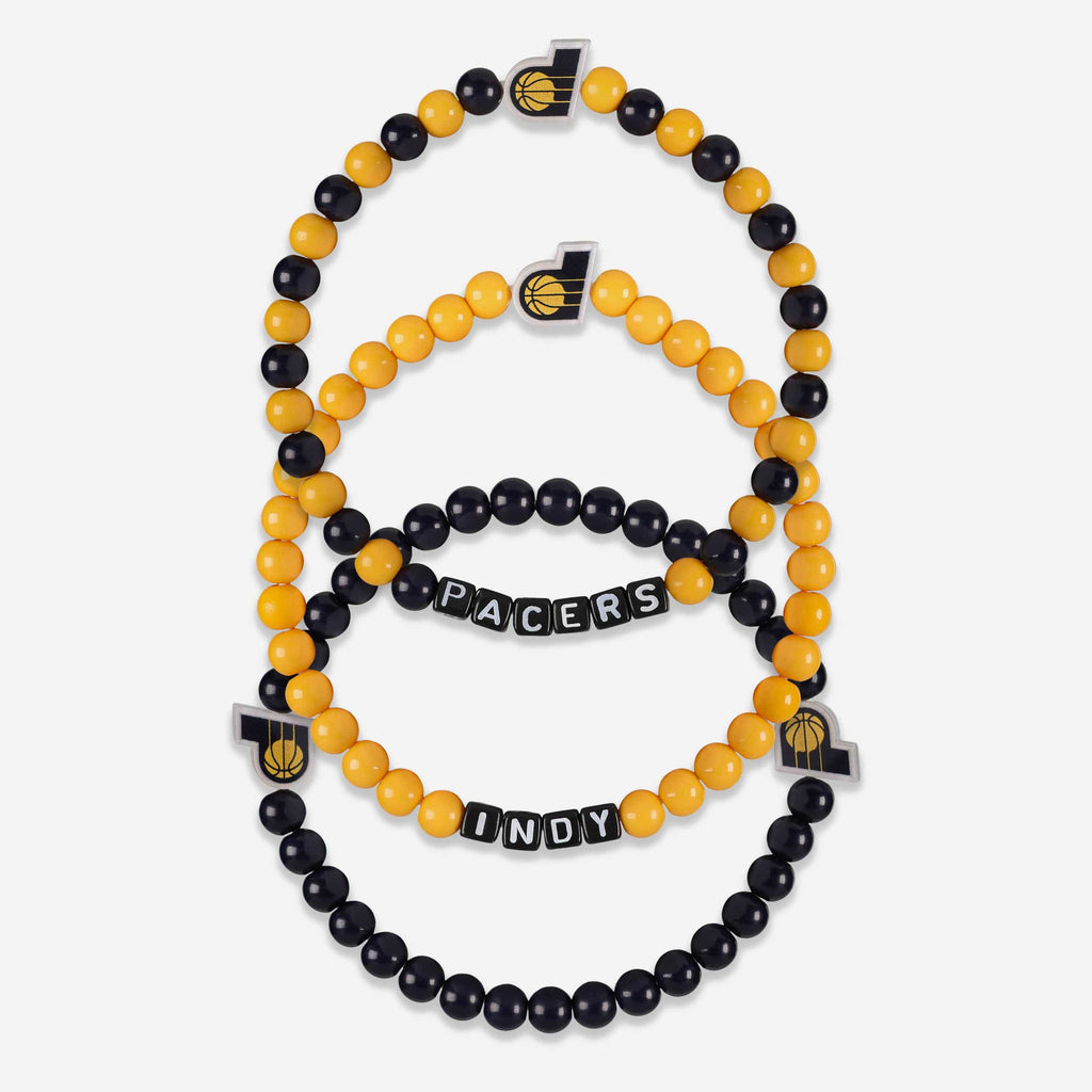 FOCO NBA Indiana Pacers Beaded Bracelet Set 3 Pack 2