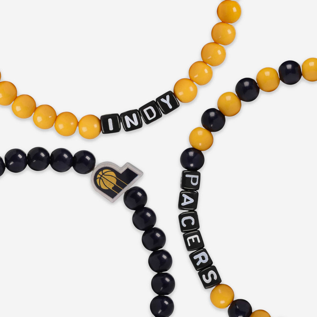 FOCO NBA Indiana Pacers Beaded Bracelet Set 3 Pack 3