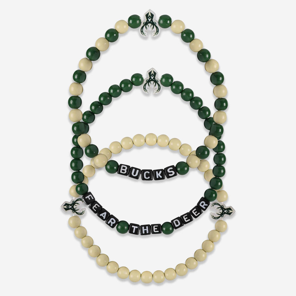 FOCO Milwaukee Bucks 3 Pack Beaded Bracelet Men 2