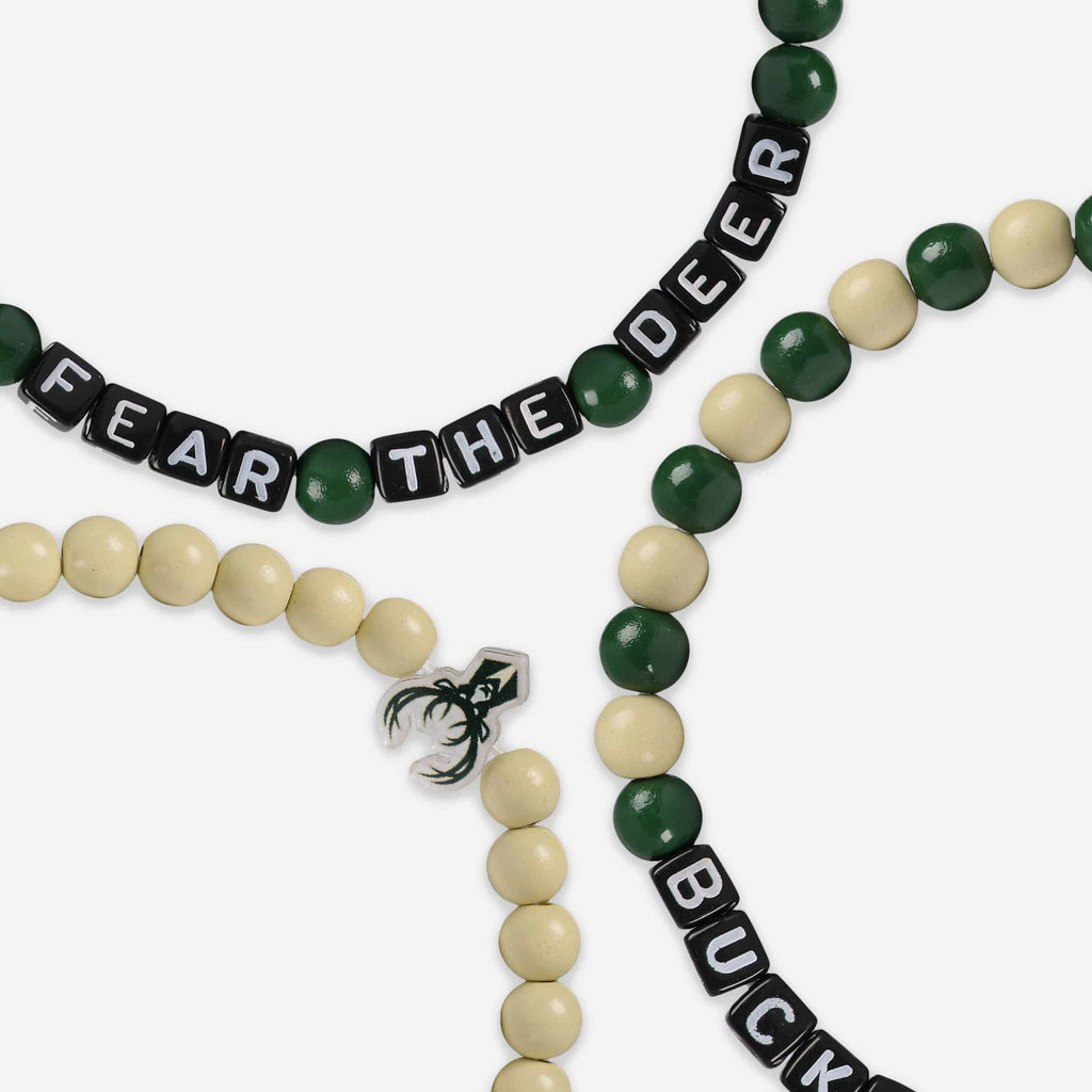 FOCO Milwaukee Bucks 3 Pack Beaded Bracelet Men 3