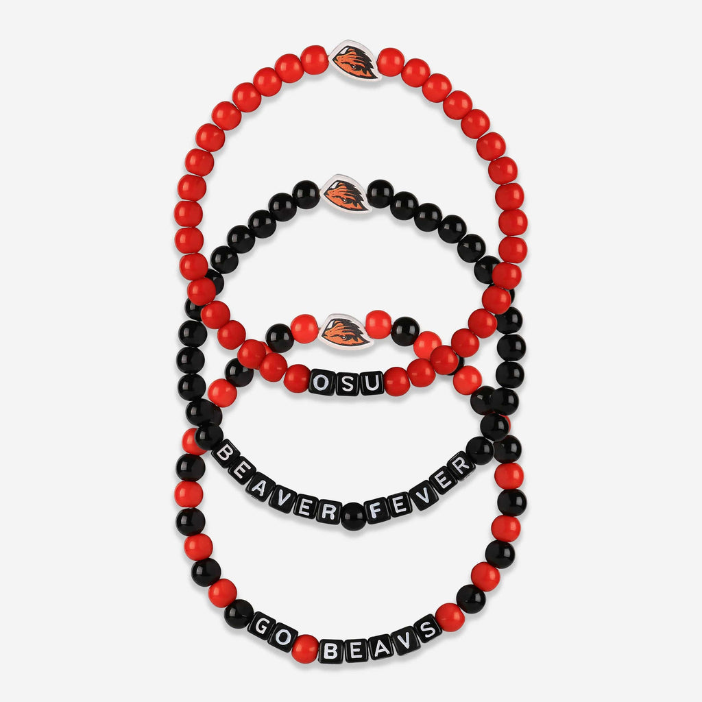 Oregon State Beavers 3 Pack Beaded Friendship Bracelet FOCO