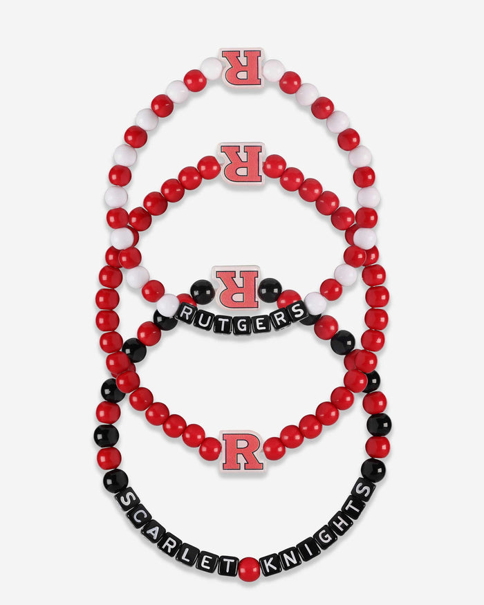 Rutgers Scarlet Knights 3 Pack Beaded Friendship Bracelet FOCO - FOCO.com