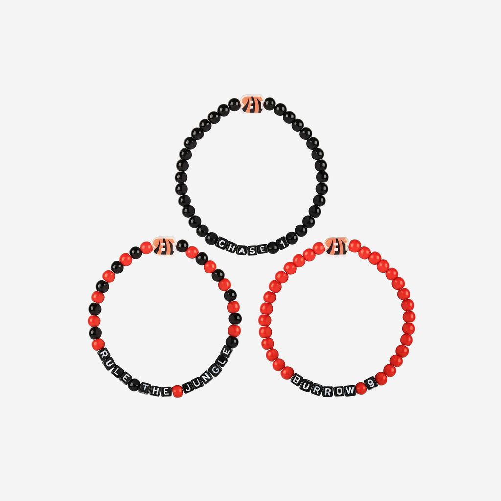 FOCO Cincinnati Bengals Player Beaded Friendship Bracelet 3 Pack 4