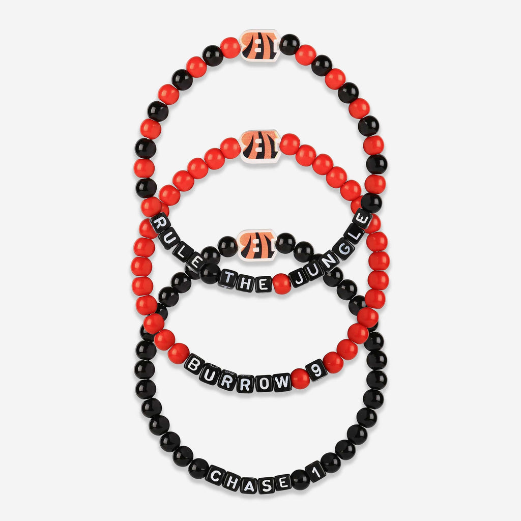 FOCO Cincinnati Bengals Player Beaded Friendship Bracelet 3 Pack 2