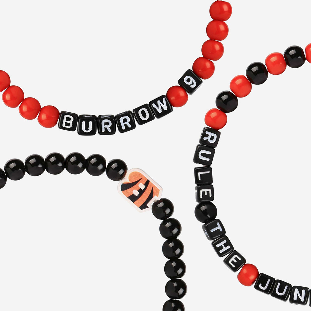 FOCO Cincinnati Bengals Player Beaded Friendship Bracelet 3 Pack 3