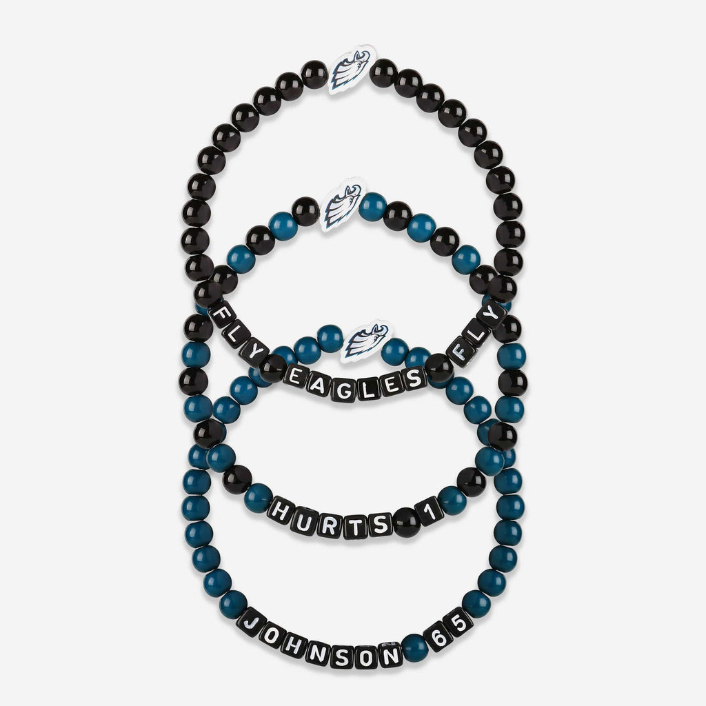 Jalen Hurts & Lane Johnson Philadelphia Eagles 3 Pack Player Beaded Fr FOCO