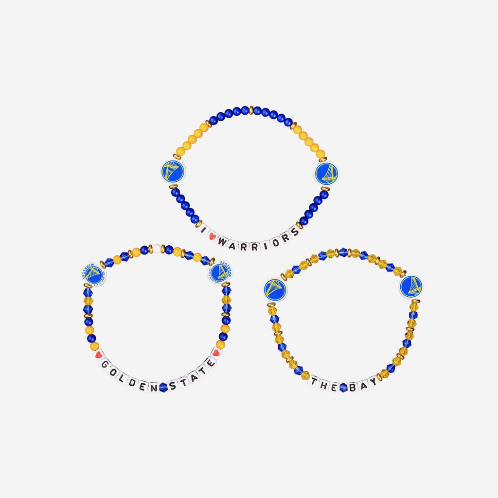 FOCO Golden State Warriors 3 Pack Friendship Bracelet Blue 4