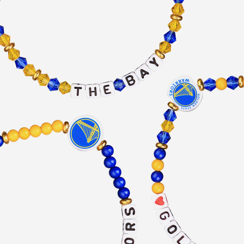 FOCO Golden State Warriors 3 Pack Friendship Bracelet Blue 3