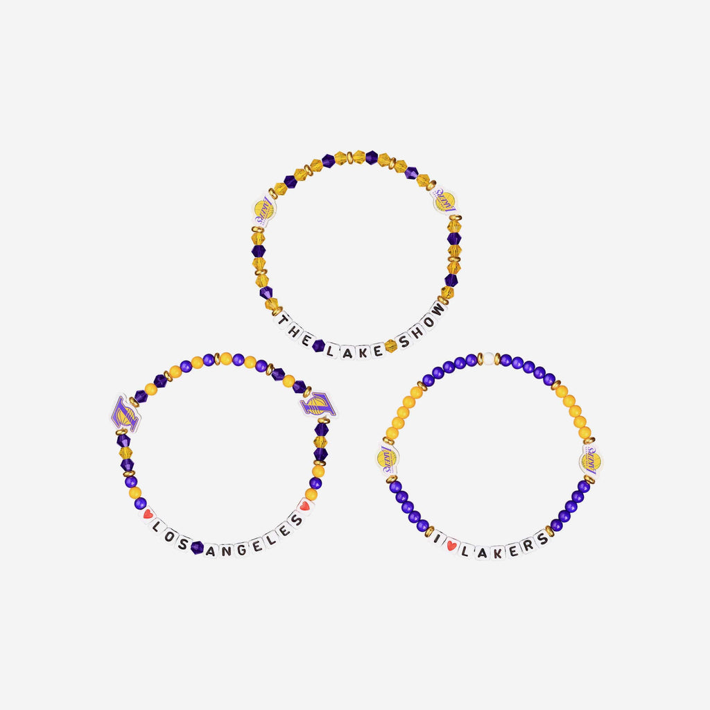 FOCO Los Angeles Lakers 3 Pack Friendship Bracelet Multicolor 4