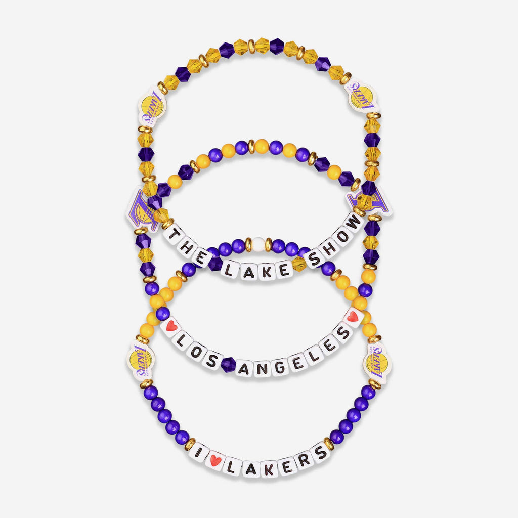 FOCO Los Angeles Lakers 3 Pack Friendship Bracelet Multicolor 2