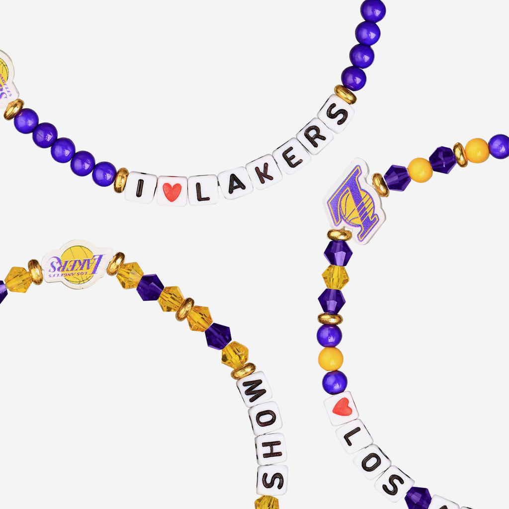 FOCO Los Angeles Lakers 3 Pack Friendship Bracelet Multicolor 3