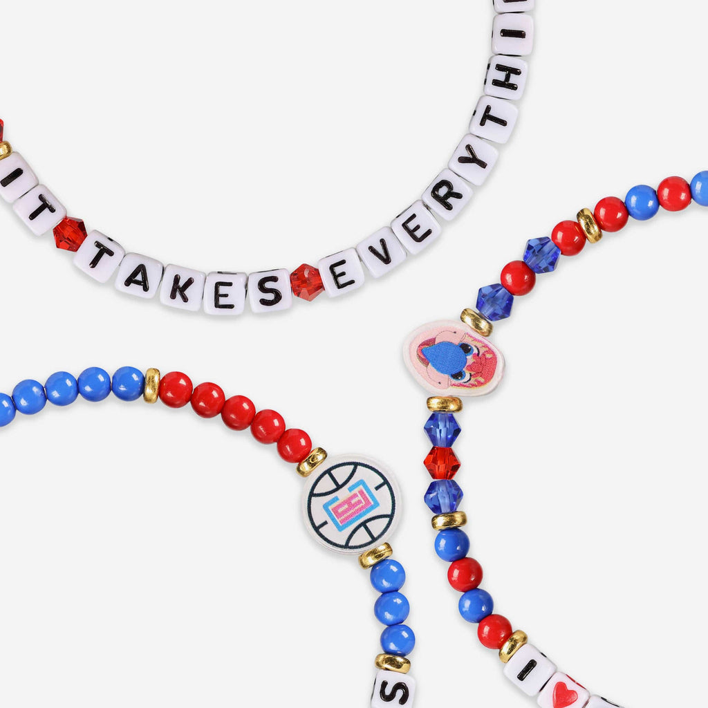 FOCO Los Angeles Clippers 3 Pack Friendship Bracelet Women 3