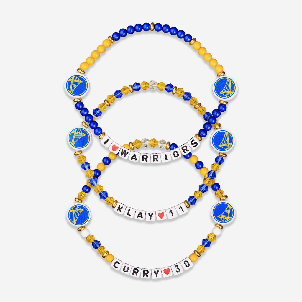 Steph Curry & Klay Thompson Golden State Warriors 3 Pack Player Friendship Bracelet FOCO - FOCO.com