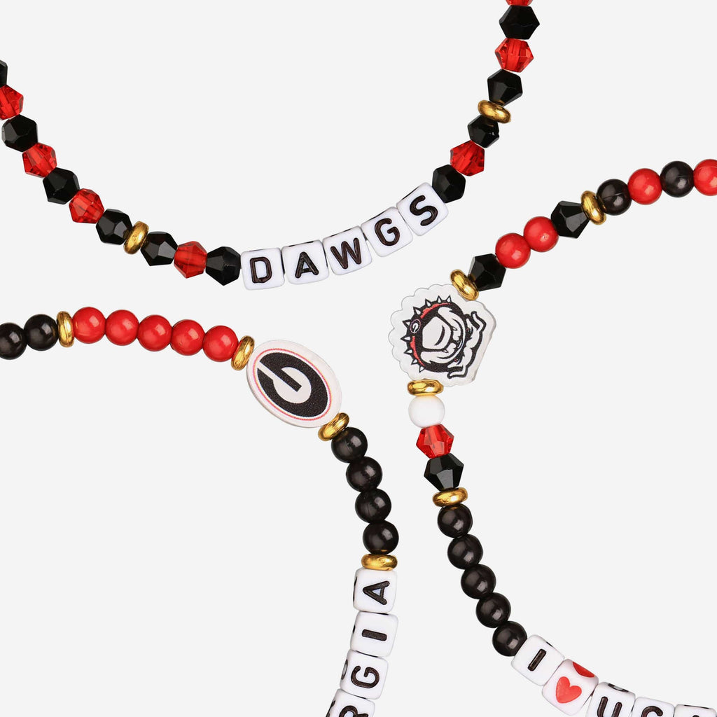 Georgia Bulldogs Enamel Charm Bracelet in Shiny Gold main image 1