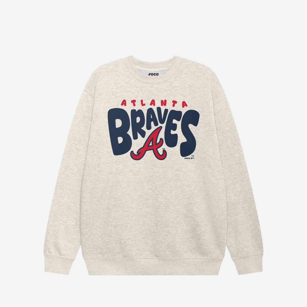 FOCO Atlanta Braves Bubble Crew Neck Sweatshirt Unisex Red Small 2