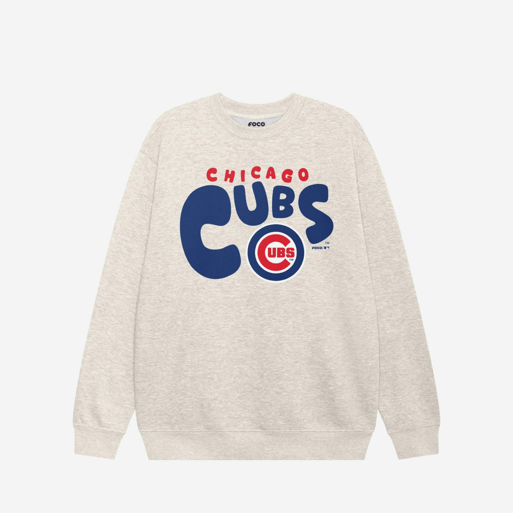 FOCO Chicago Cubs Bubble Crew Neck Sweatshirt Blue L Unisex 2