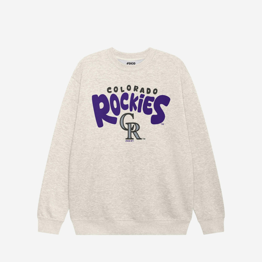 FOCO Colorado Rockies Bubble Crew Neck Sweatshirt Purple Size L 2