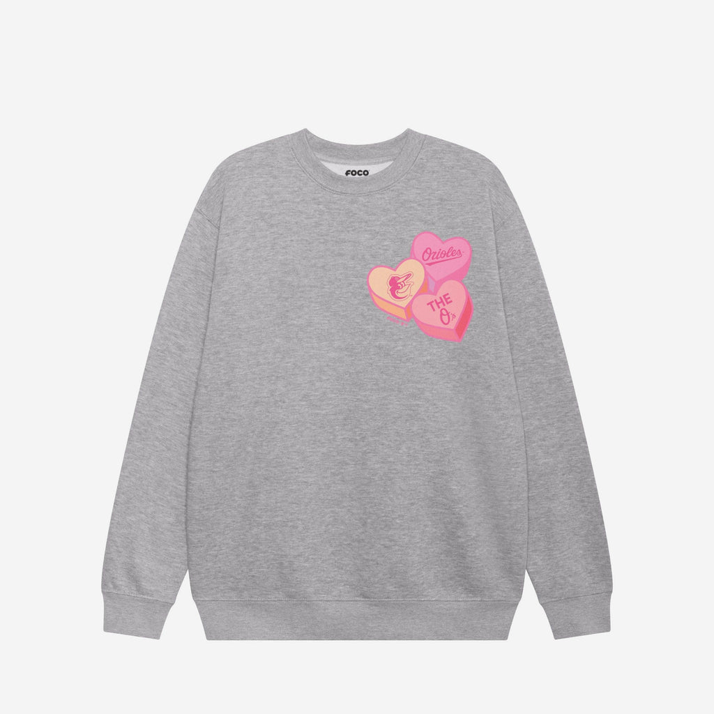 FOCO Candy Heart Crew Neck Sweatshirt Athletic Heather L Unisex 4