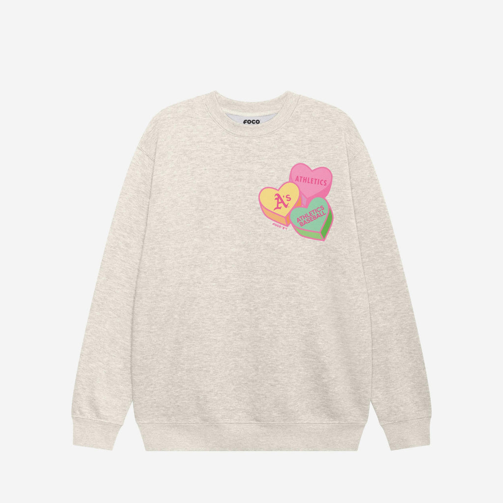 FOCO Athletics Candy Heart Crew Neck Sweatshirt Athletic Heather XL Unisex 2