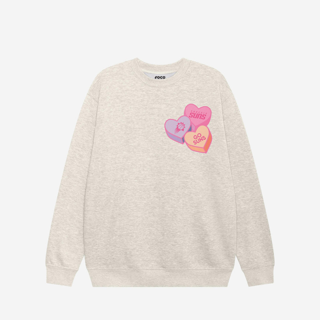 FOCO Phoenix Suns Candy Heart Crew Neck Sweatshirt Athletic Heather 3XL 2