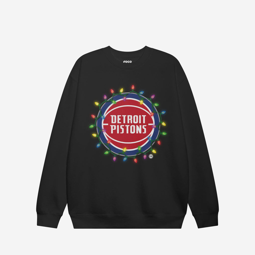 FOCO Detroit Pistons Primary Logo Holiday Lights Rundhals Sweatshirt - S - Unisex 2