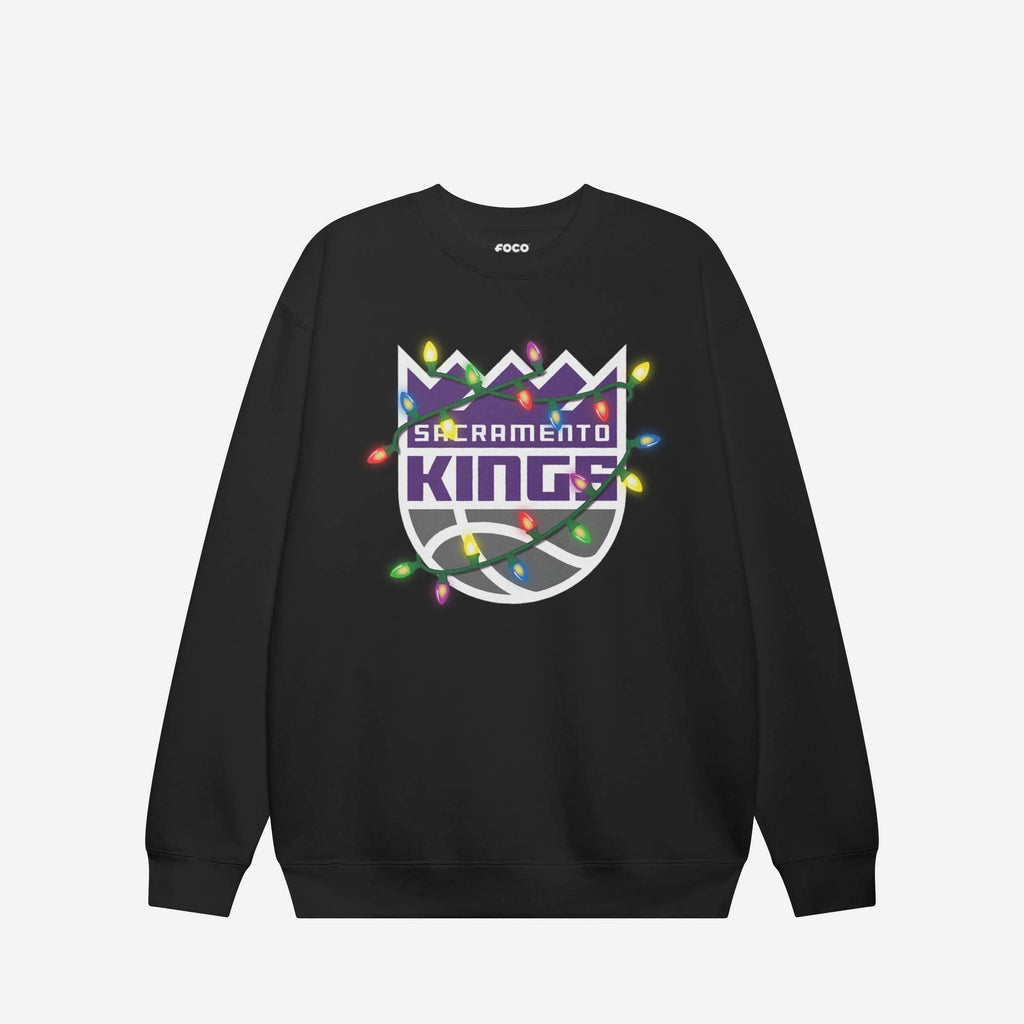 FOCO Sacramento Kings Primary Logo Holiday Lights Crew Neck Sweatshirt Unisex Large 2