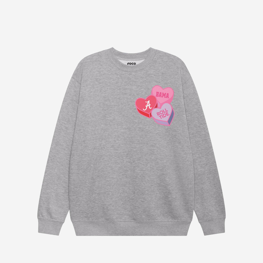 FOCO Candy Heart Crew Neck Sweatshirt Athletic Heather M Unisex 4