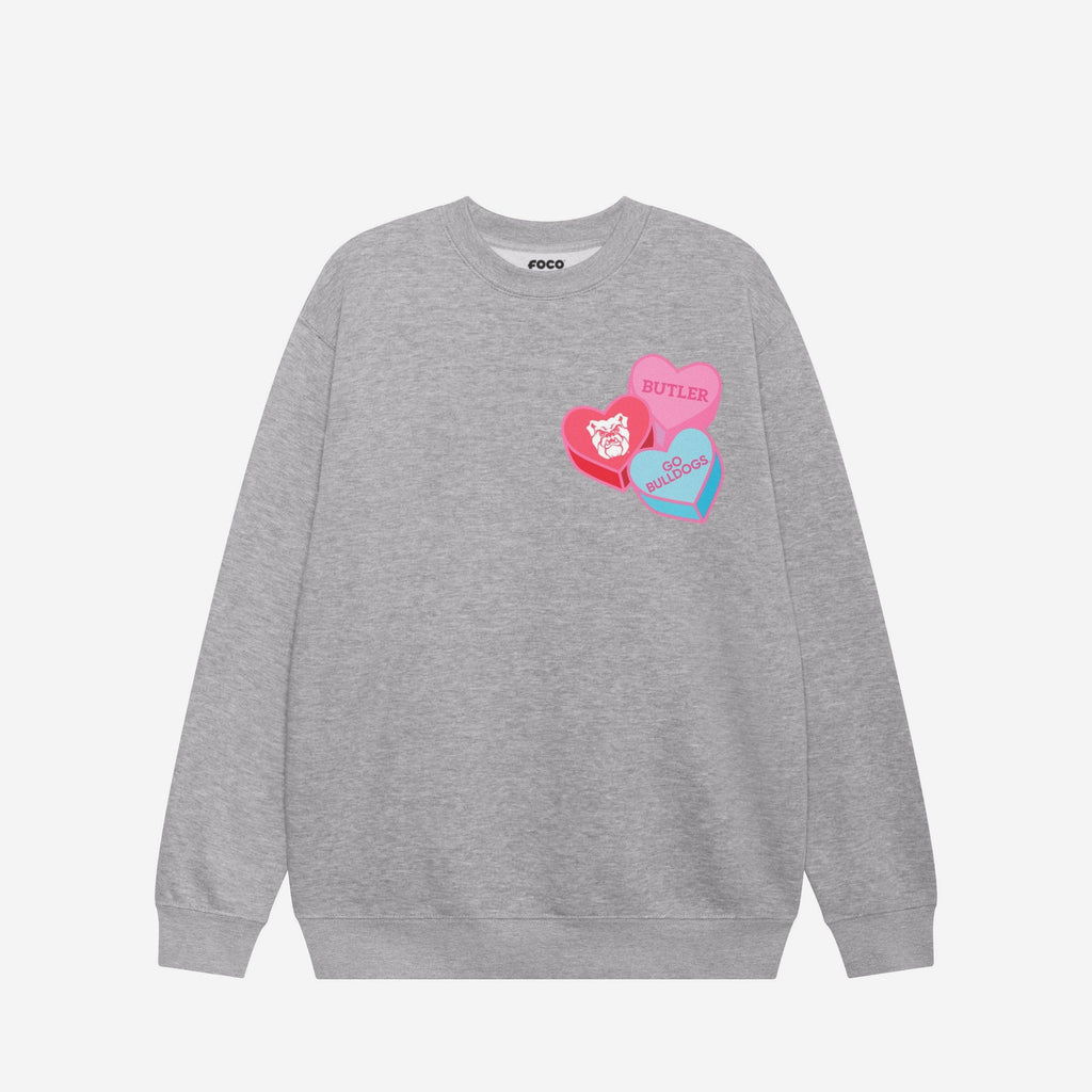 FOCO Butler Bulldogs Candy Heart Crew Neck Sweatshirt Athletic Heather L Unisex 4