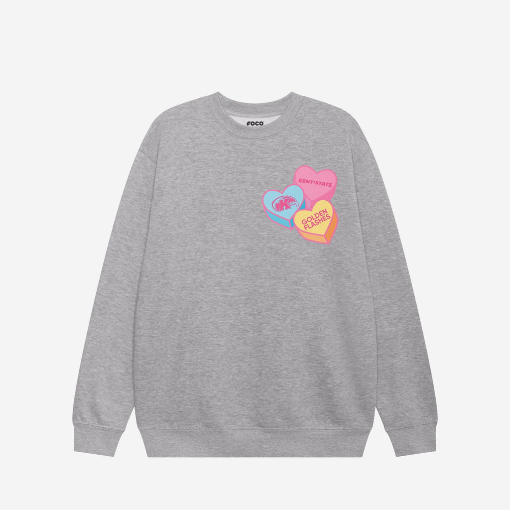 FOCO Kent State Golden Flashes Candy Heart Sweatshirt Athletic Heather S 4