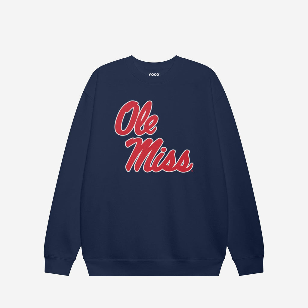 FOCO Ole Miss Rebels Primary Logo Crew Neck Sweatshirt Navy / M 4