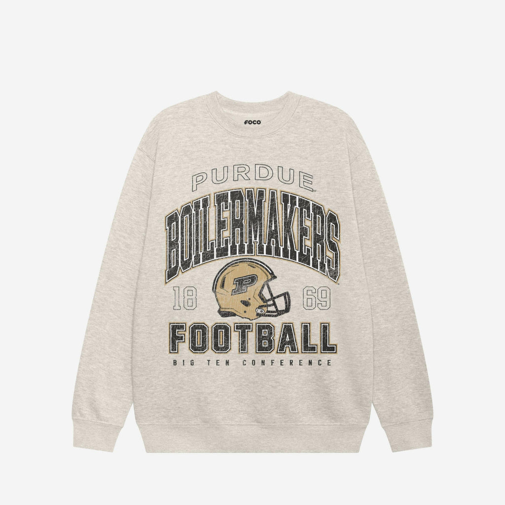 FOCO Purdue Boilermakers Varsity Crew Neck Sweatshirt Charcoal 2XL 2