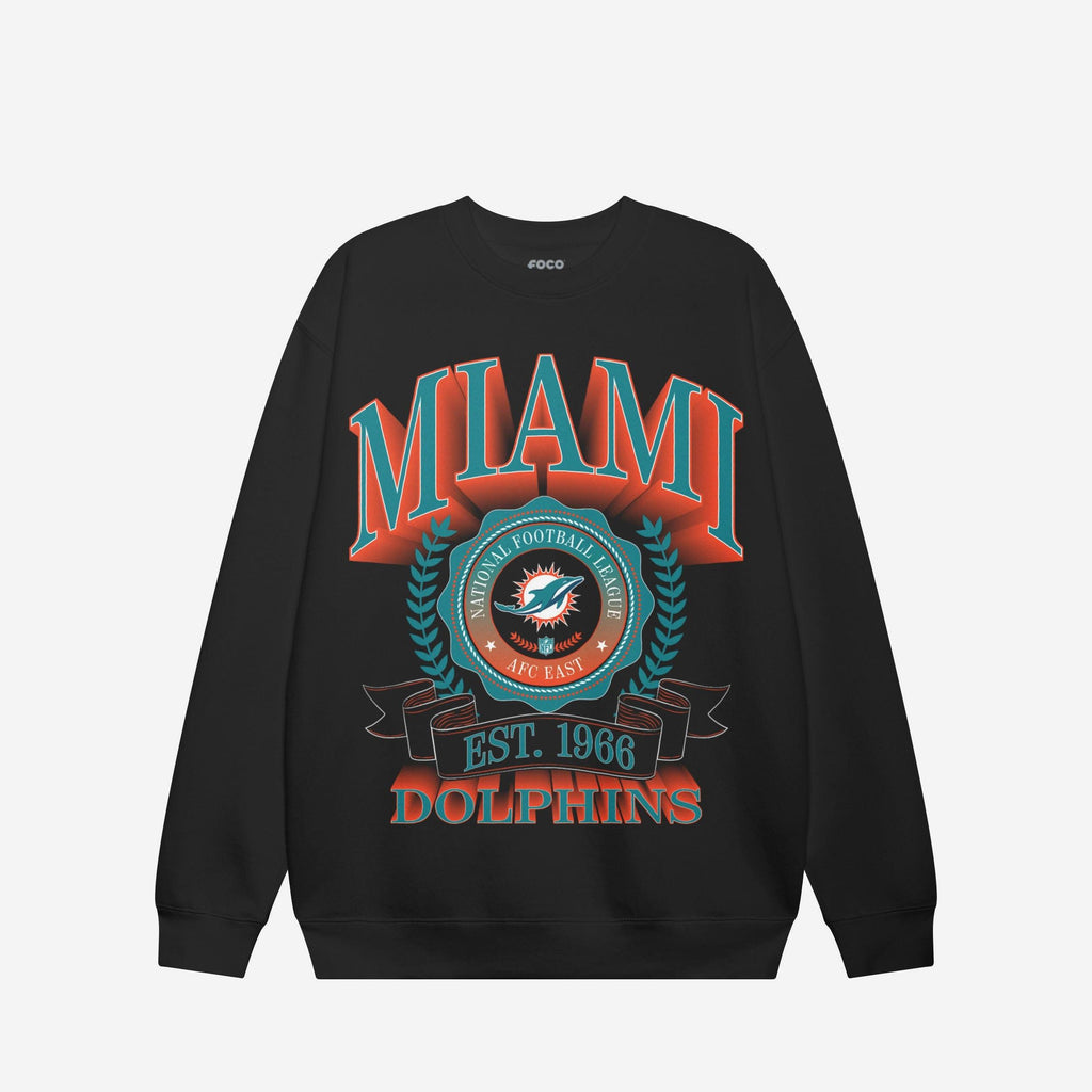 FOCO Miami Dolphins Banner Crest Crew Neck Sweatshirt White / XL 2