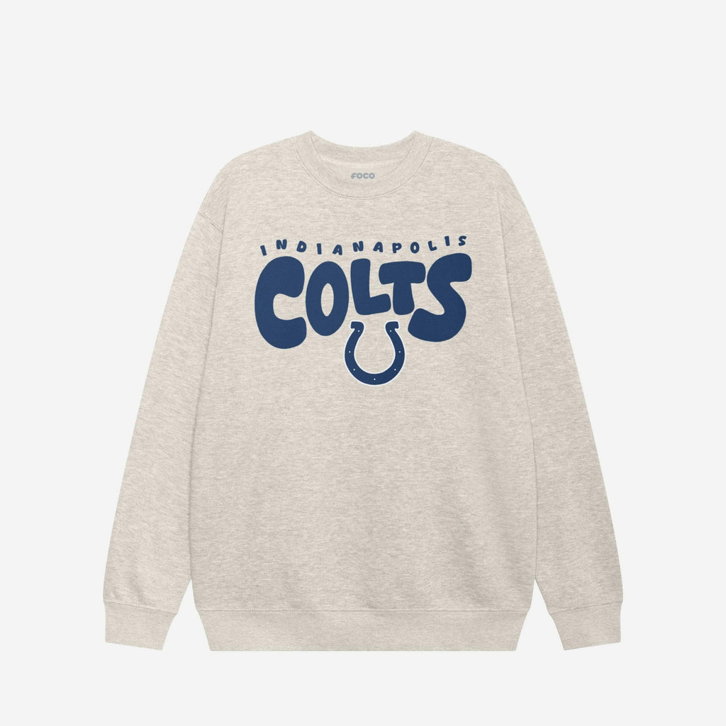 FOCO Indianapolis Colts Bubble Crew Neck Sweatshirt Blue L Men 2