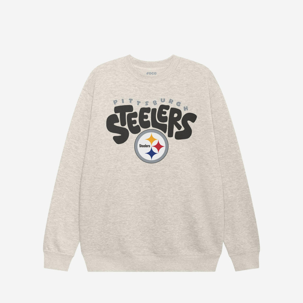 FOCO Pittsburgh Steelers Bubble Crew Neck Sweatshirt Black 2XL 2