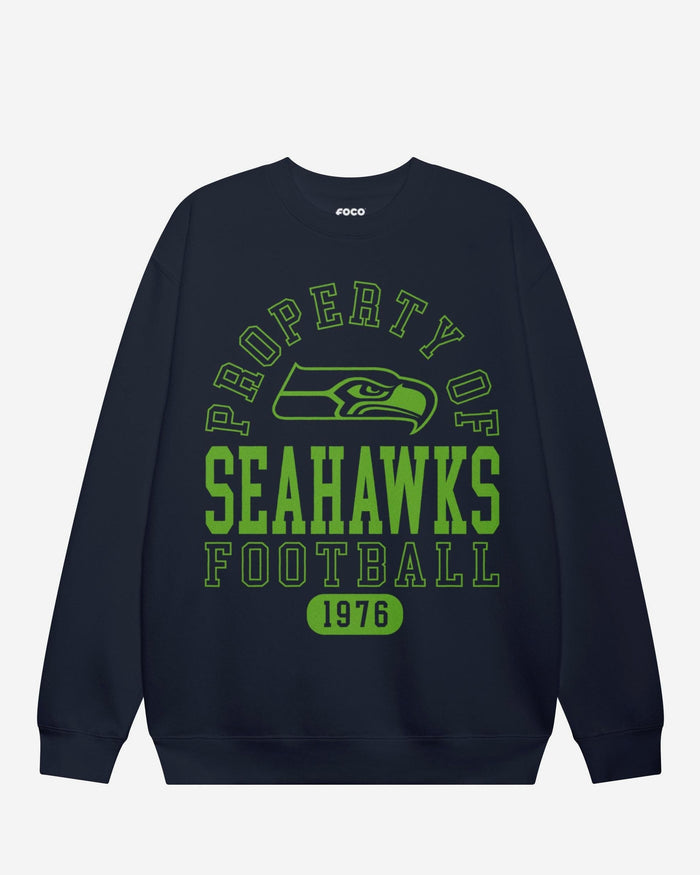Seattle Seahawks Property of Crew Neck Sweatshirt FOCO S - FOCO.com