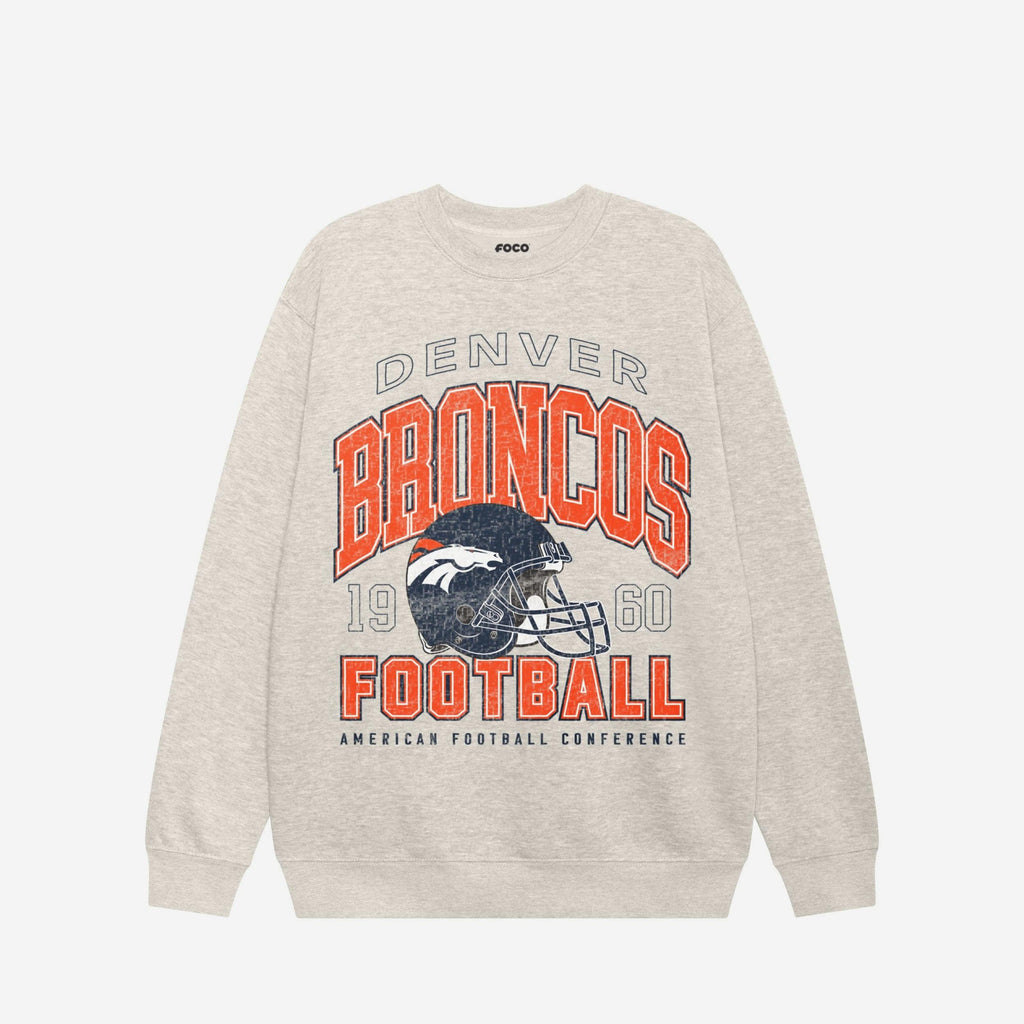 FOCO Denver Broncos Varsity Crew Neck Sweatshirt Men Small 2