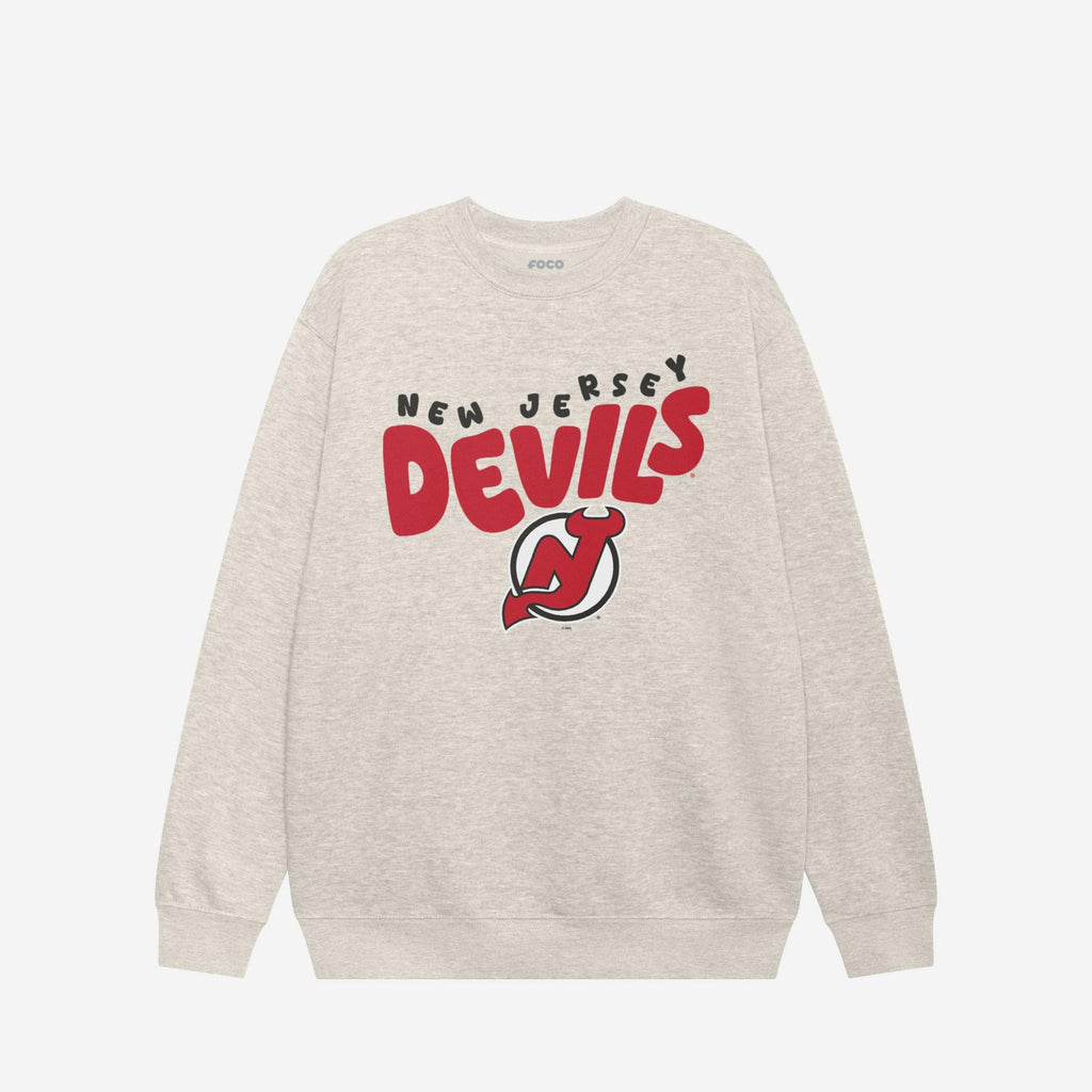 FOCO New Jersey Devils Bubble Crew Neck Sweatshirt Red Men Size S 2